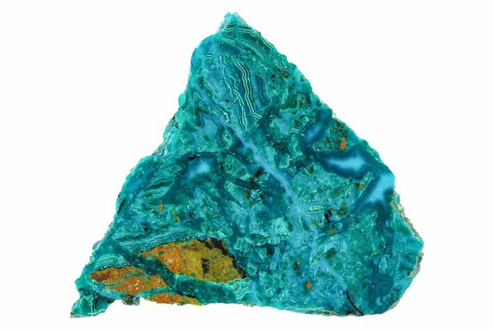 Polished Banded Chrysocolla Slice - Bagdad Mine, Arizona #298430